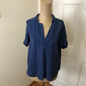 Madewell Courier Button-Back Shirt Cecile Stripe